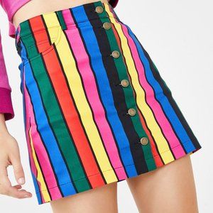 Lazy Oaf Stripy Button Skirt